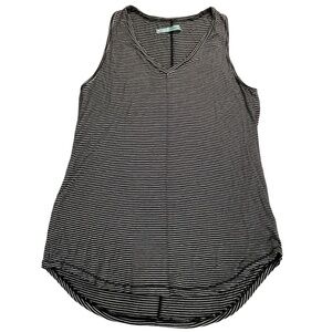 Maurices Women's Black with White Stripes Tank Top